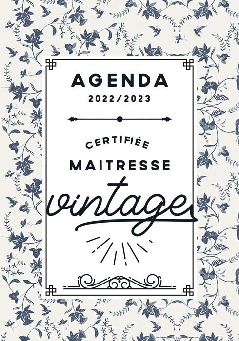 Agenda 2022-2023 certifiée maitresse vintage